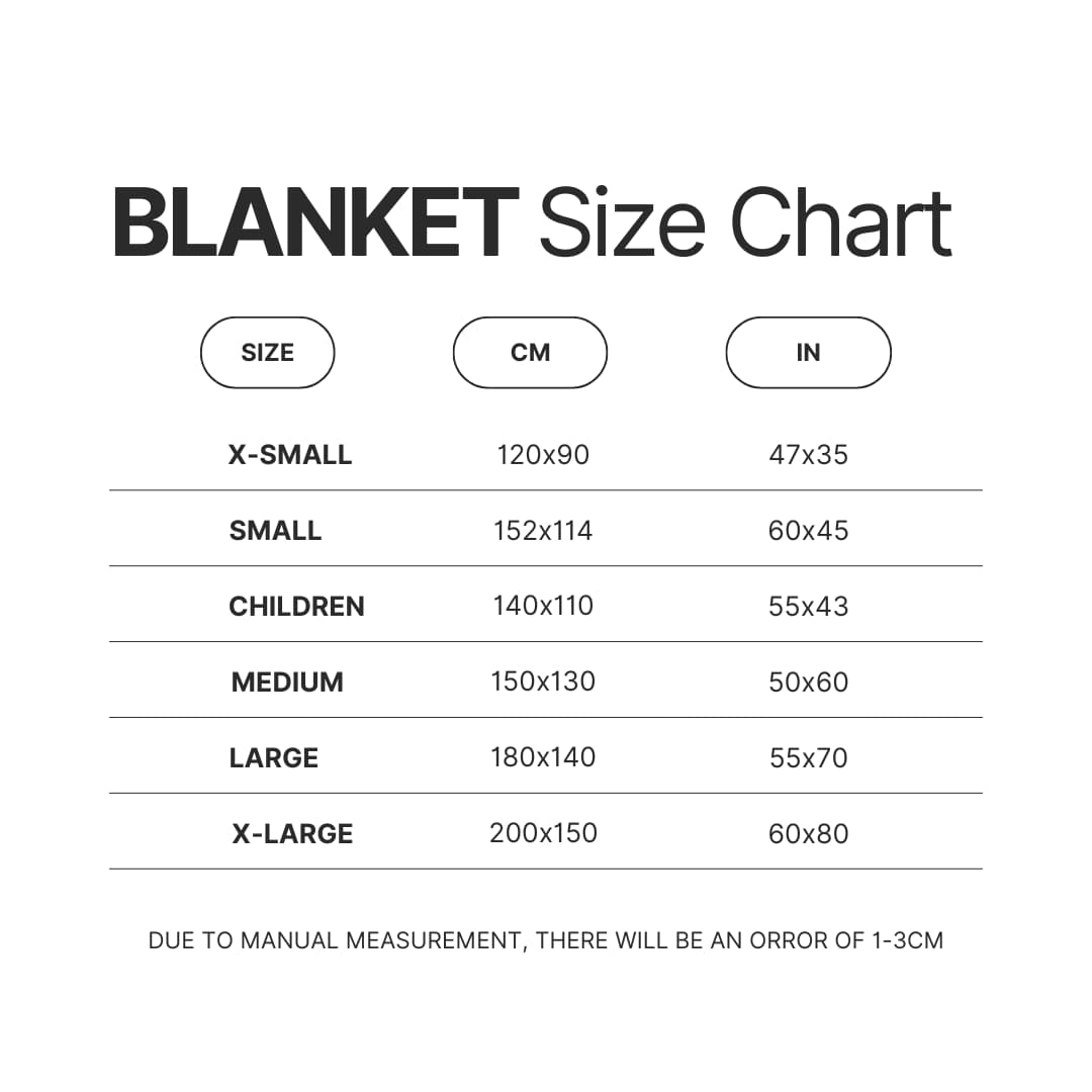 Blanket Size Chart - Maneskin Band Store